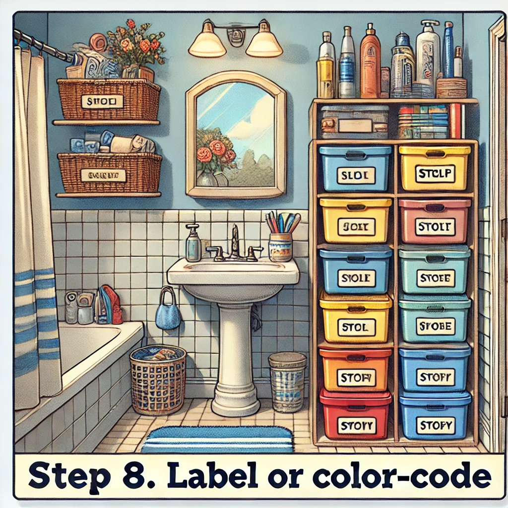 Color Code Sanitary Storage Wall Storage for Small Bathroom: 9 Steps to Maximize Space!